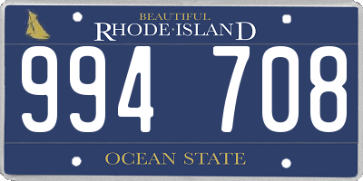 RI license plate 994708