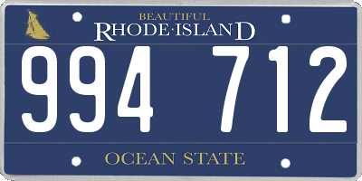 RI license plate 994712