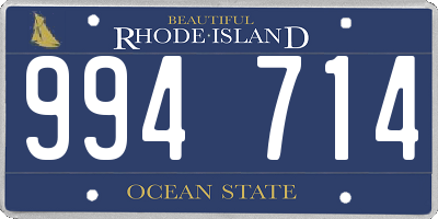 RI license plate 994714