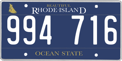 RI license plate 994716