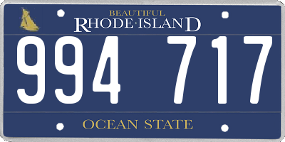 RI license plate 994717