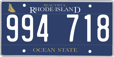 RI license plate 994718