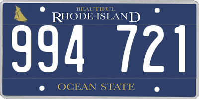 RI license plate 994721