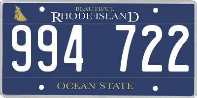 RI license plate 994722