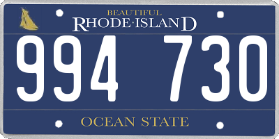 RI license plate 994730