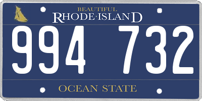 RI license plate 994732