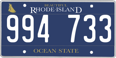 RI license plate 994733