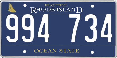 RI license plate 994734