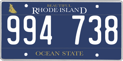 RI license plate 994738