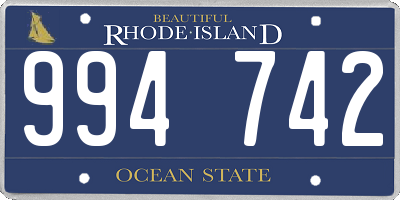 RI license plate 994742