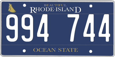 RI license plate 994744