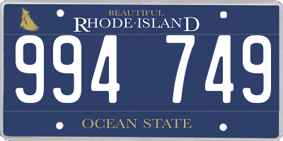 RI license plate 994749