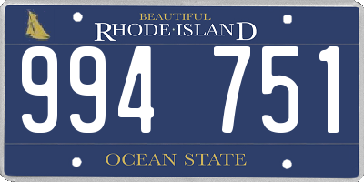 RI license plate 994751