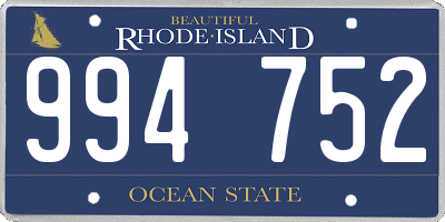 RI license plate 994752