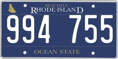 RI license plate 994755