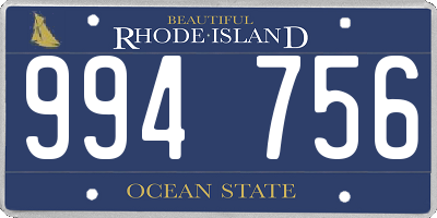 RI license plate 994756