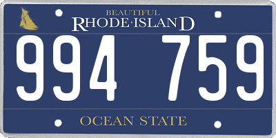 RI license plate 994759