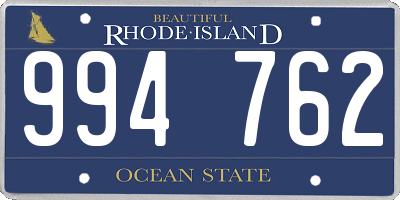 RI license plate 994762