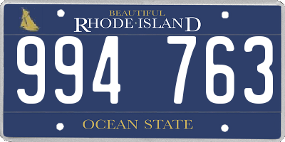 RI license plate 994763