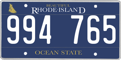 RI license plate 994765