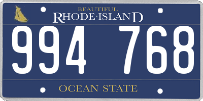 RI license plate 994768