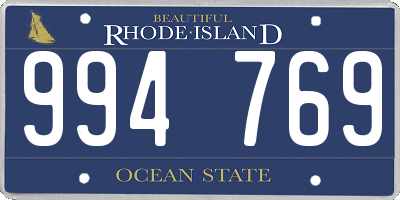 RI license plate 994769