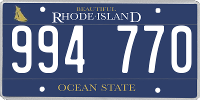 RI license plate 994770