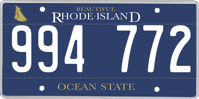 RI license plate 994772