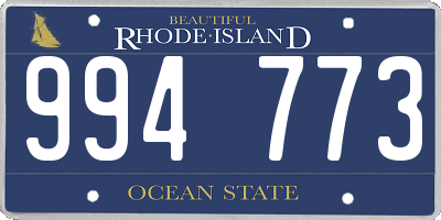 RI license plate 994773