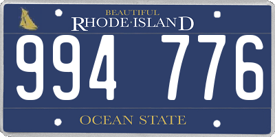 RI license plate 994776