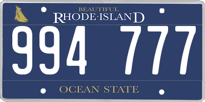 RI license plate 994777