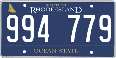 RI license plate 994779