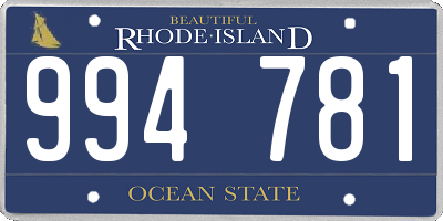 RI license plate 994781