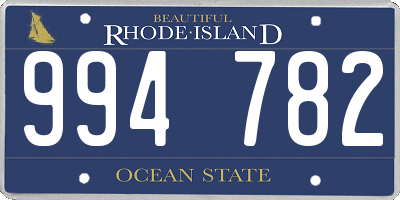 RI license plate 994782