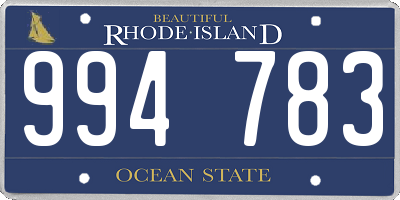 RI license plate 994783