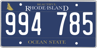 RI license plate 994785