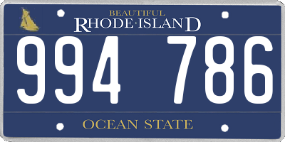 RI license plate 994786