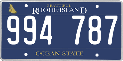 RI license plate 994787