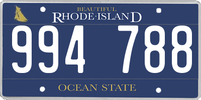 RI license plate 994788