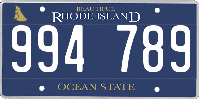 RI license plate 994789