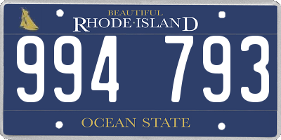 RI license plate 994793