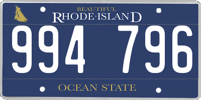 RI license plate 994796
