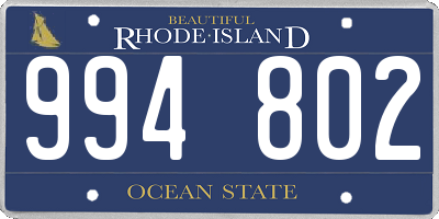 RI license plate 994802