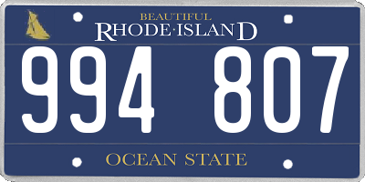 RI license plate 994807