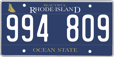 RI license plate 994809