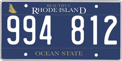 RI license plate 994812