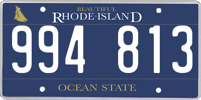 RI license plate 994813