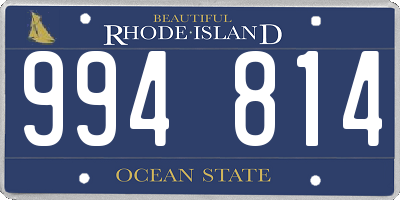 RI license plate 994814