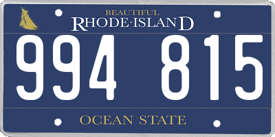 RI license plate 994815