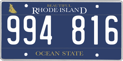 RI license plate 994816